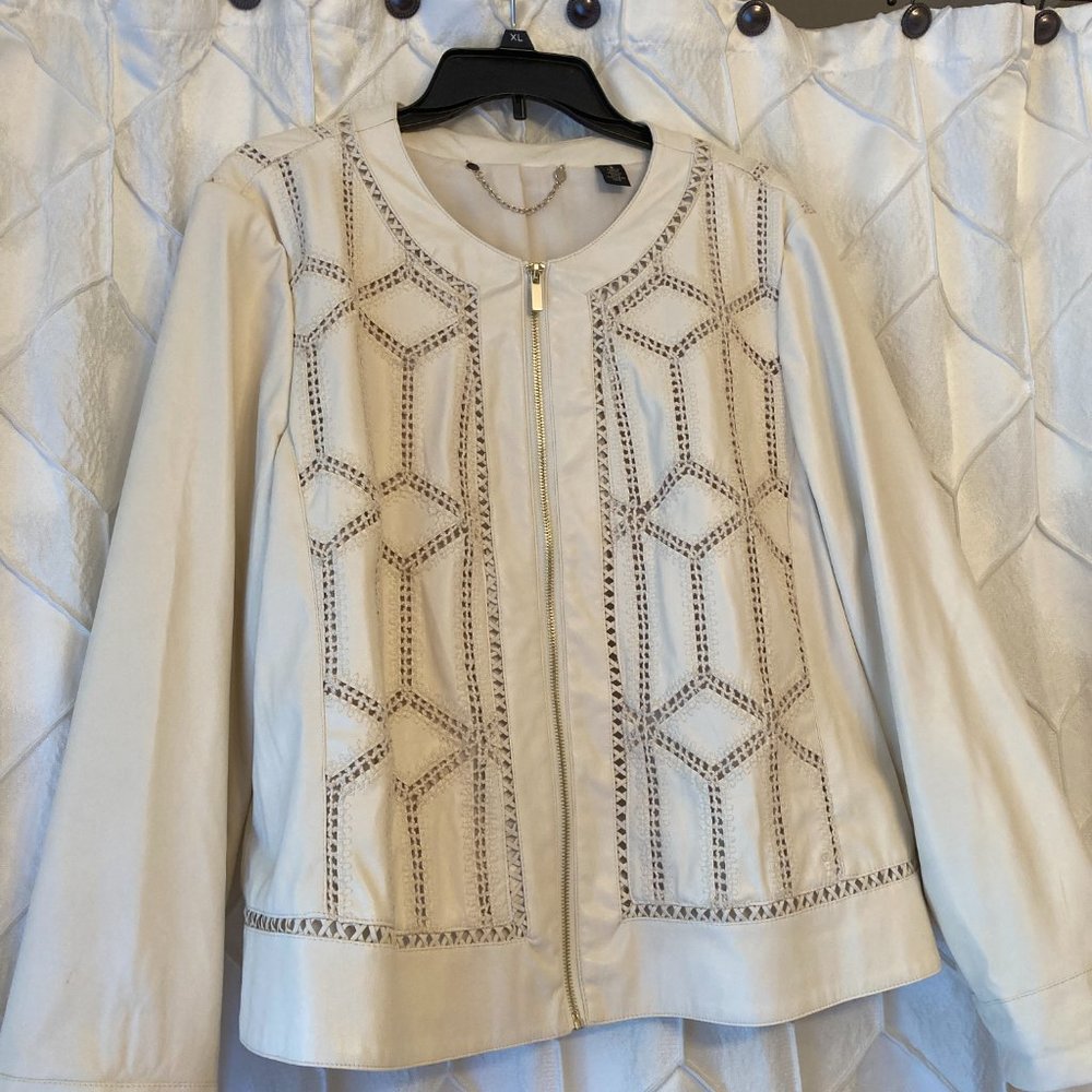 Awesome vegan leather jacket - Chico's Black Label size 3